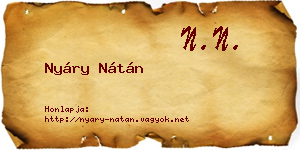 Nyáry Nátán névjegykártya